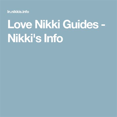 in nikkis info